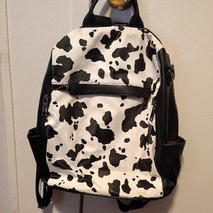 Black and White Cow Print Backpack